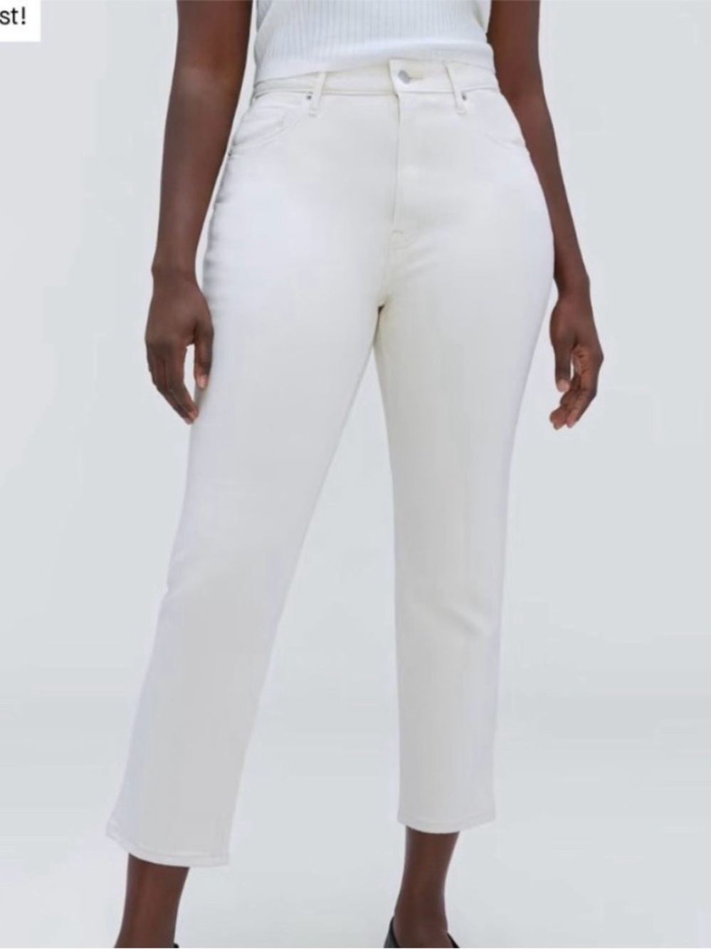 Everlane The Curvy Cheeky Jeans in White 32 Crop